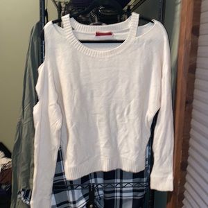 Cream Philanthropy cutout sweater